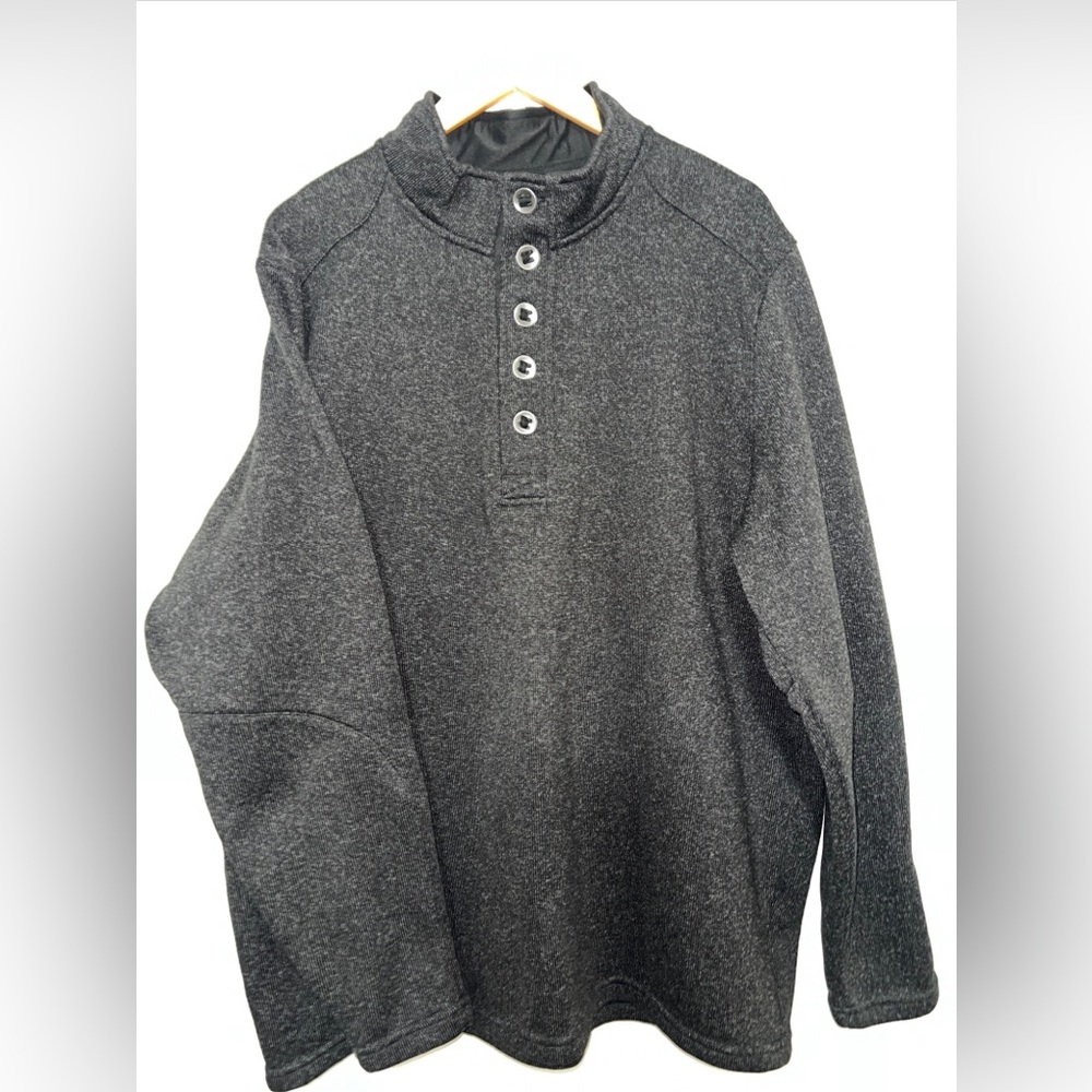 Redhead Brand Co Sweater Henley Pullover Mens Size 2XL  Grey Fleece Lined (A)
